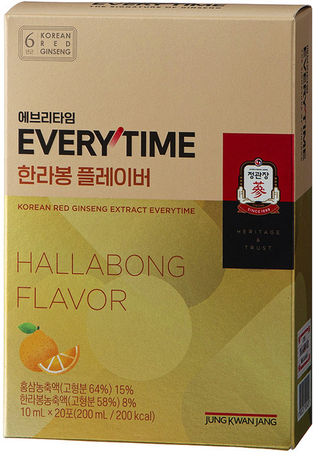 正官庄 Everytime 漢拏峰風味 20入, 1個, 200ml