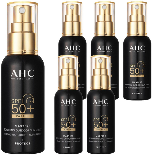 AHC 마스터즈 수딩 아웃도어 선스프레이 SPF50+ PA++++, 55ml, 6개