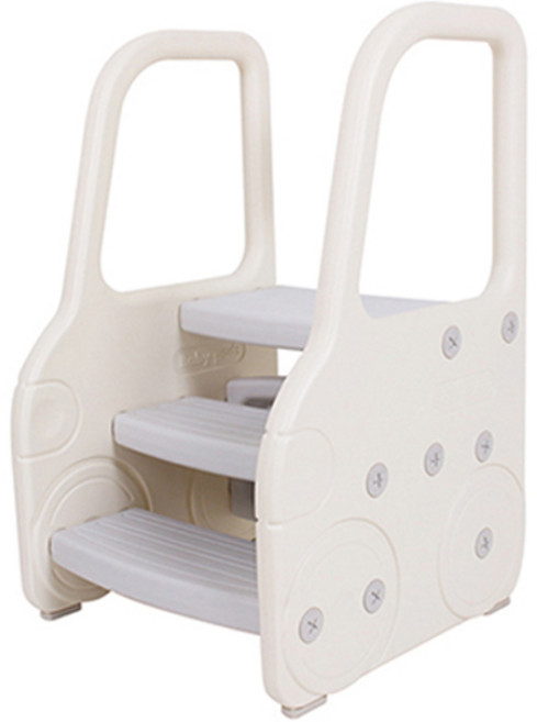 베이블퓨어리 아동용 안전가드 손잡이 3단 디딤대 P0327, 아이보리(붕붕카), 1개
