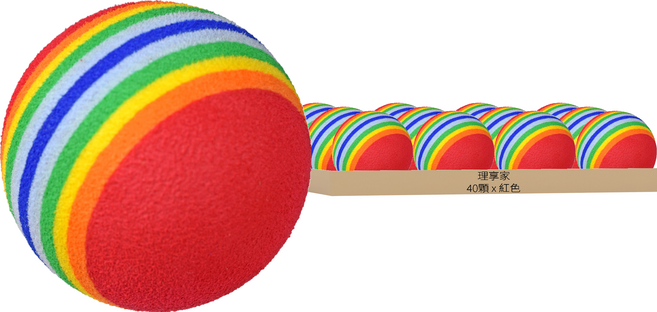 高爾夫EVA室內安全練習海綿軟球, 紅色彩球, 40顆