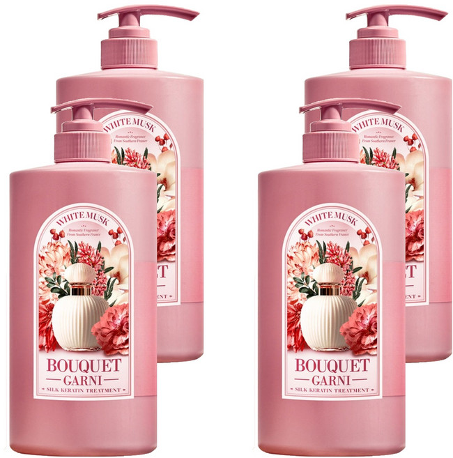 부케가르니 실크 케라틴 트리트먼트 화이트머스크, 1L, 4개