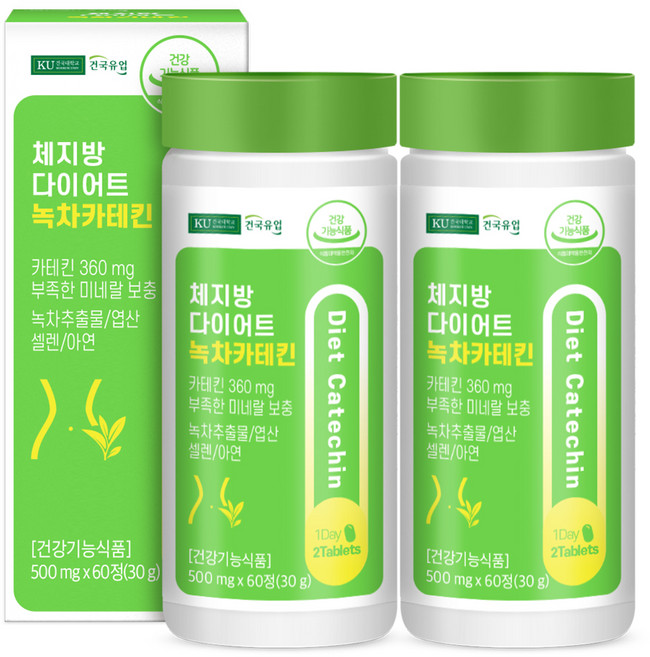 건국유업 체지방 다이어트 녹차 카테킨, 2개, 30g