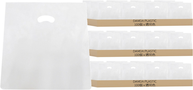 DAMDA PLASTIC Vinyl M型塑膠購物袋 特大(35 x 45 x 23cm), 透明色, 300個