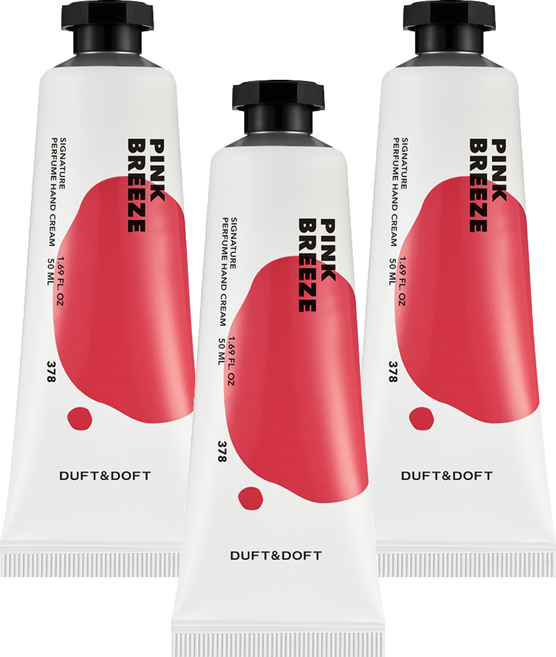 더프트앤도프트 시그니처 퍼퓸 핸드크림 핑크브리즈, 50ml, 3개