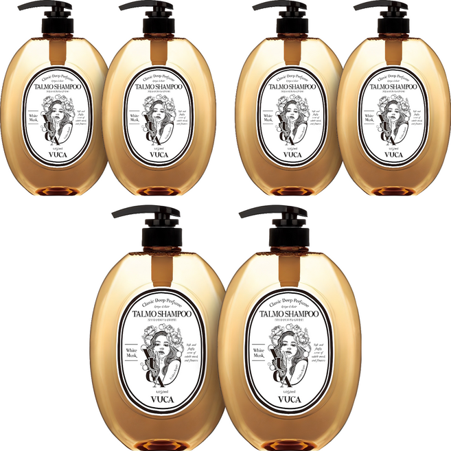 뷰카 클래식 딥 퍼퓸 골드 리페어 탈모 샴푸 화이트머스크향, 1.05L, 6개