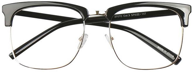TheBrille 大尺寸半框金邊眼鏡