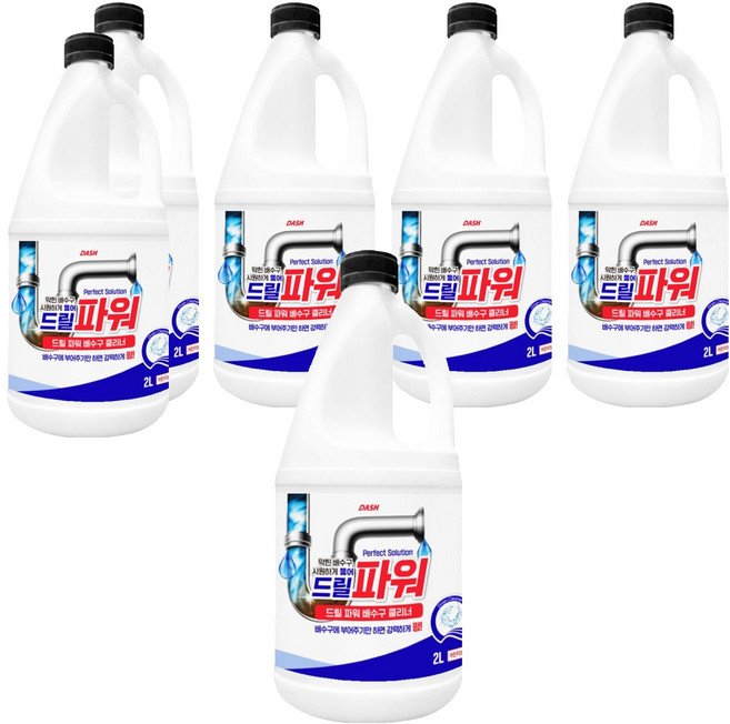DASH 드릴 파워 배수구 클리너, 2L, 6개