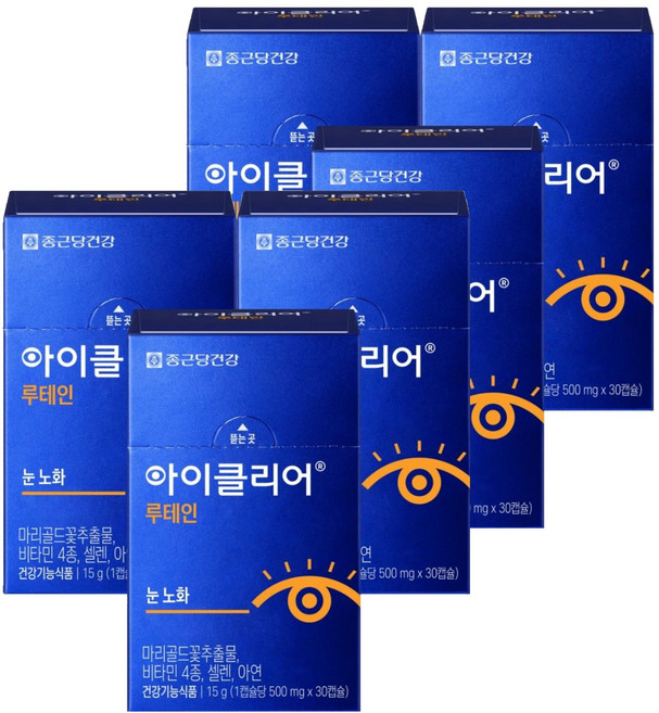 종근당건강 아이클리어 루테인 15g, 30정, 6개