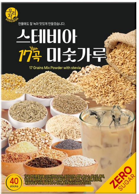 우리차 스테비아 17곡 미숫가루 40p, 1개, 800g