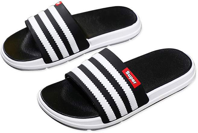 뷰라뷰 푹신한 사무실 거실 삼선 슬리퍼 컴포트, 블랙, 1개