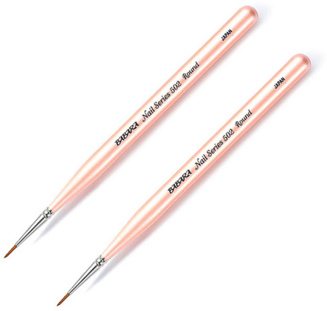BABARA 네일아트 브러쉬 502, 혼합색상, 2개