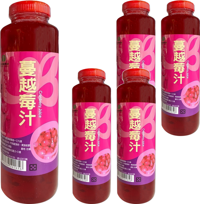 埔里鎮農會 蔓越莓汁, 800g, 5瓶