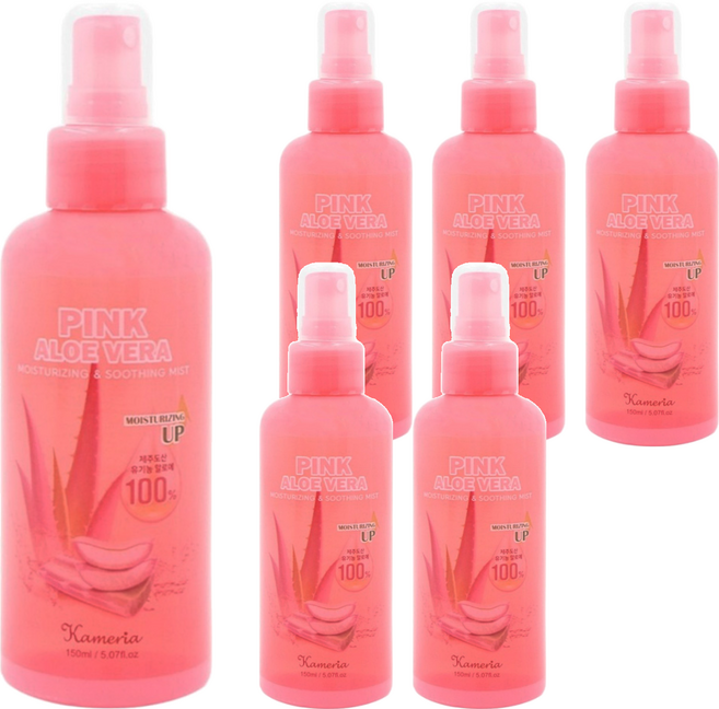 Kameria 100%濟州島粉紅蘆薈保濕噴霧, 150ml, 6瓶