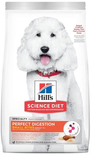 Hill's 希爾思 SCIENCE DIET 成犬 7歲以上 完美消化 小顆粒雞肉 全燕麥及糙米特調食譜, 雞, 3.5lb, 1入