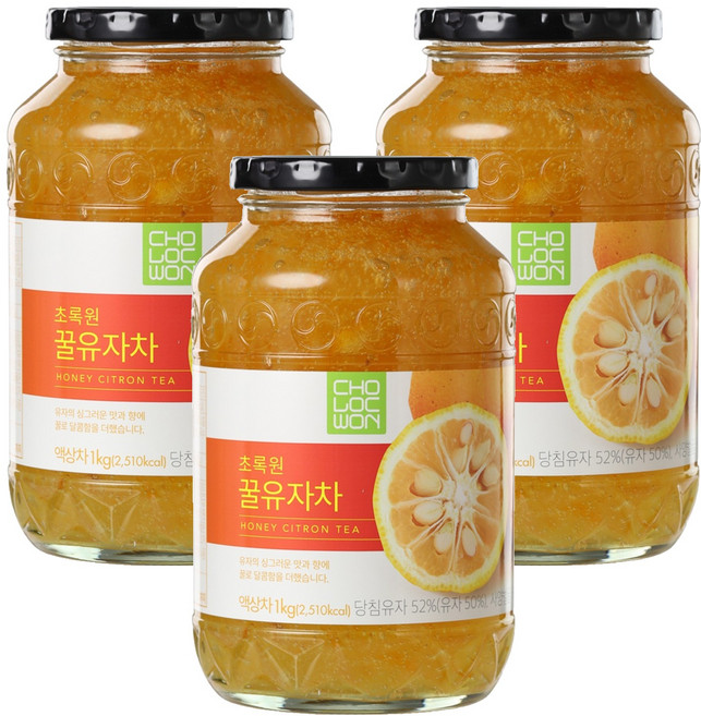초록원 꿀유자차, 1kg, 1개입, 3개
