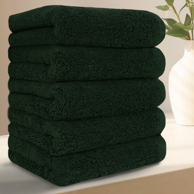 테리크 프리미엄 먼지없는 호텔 수건 200g 40수 코마사 면, 다크그린, 5개
