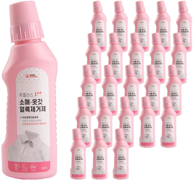 소다스쿨 투플러스 소매 옷깃 얼룩제거제, 24개, 250ml