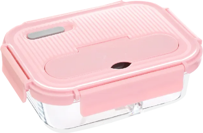 Hi CHEF 掌廚 分離玻璃保鮮盒 附餐具, 容器 + 蓋子 + 餐具, 1個