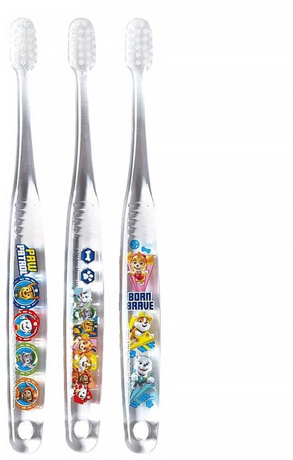 Skater 透明款兒童牙刷 3~5歲, 汪汪隊, 3支, 1組