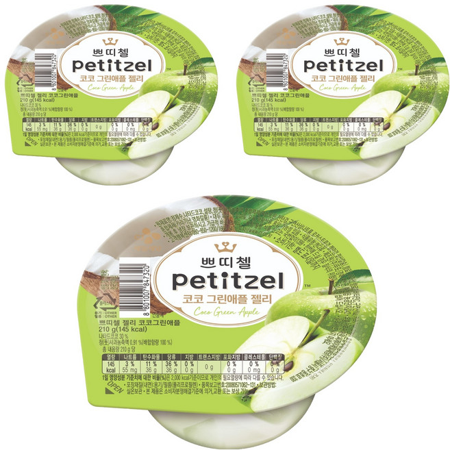 쁘띠첼 코코그린애플 푸딩 1개입, 3개, 210g