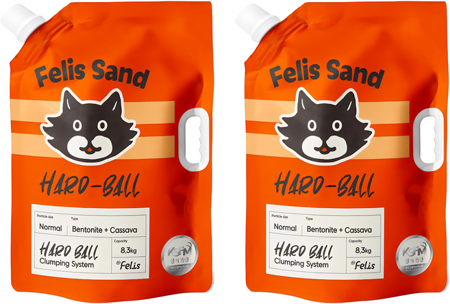 닥터펠리스 응고형 하드볼 대용량 고양이 모래, 8.3kg, 2개, 무향