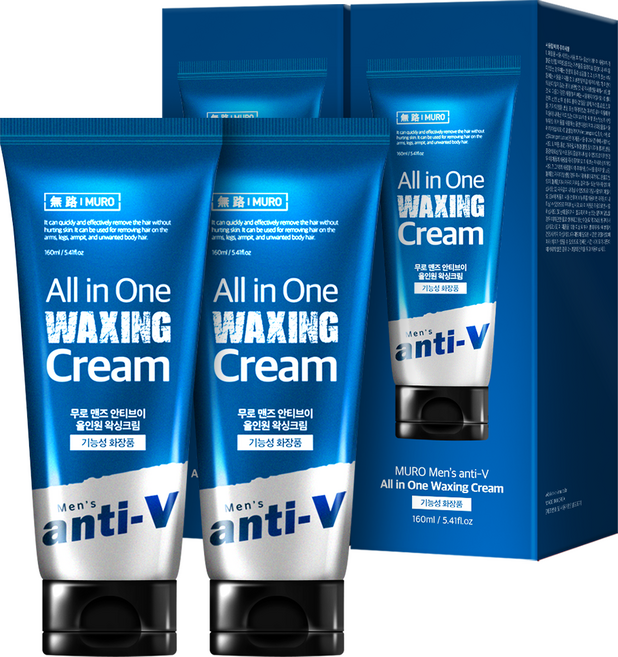 무로 맨즈 안티브이 올인원 왁싱크림 팔다리용, 160ml, 2개