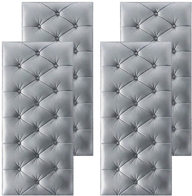 마메 인테리어 단열 시트 충격방지 접착식 벽지 폼블럭, 그레이, 4개