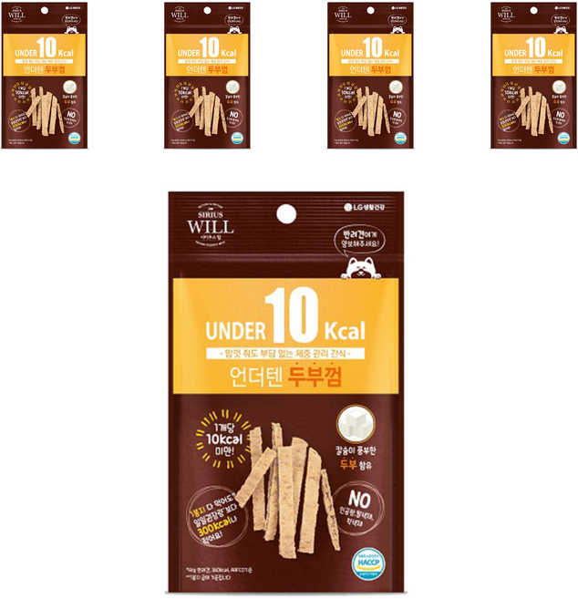 시리우스 윌 언더텐 강아지껌, 두부, 20g, 5개