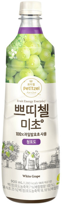 쁘띠첼 미초 청포도, 900ml, 1개