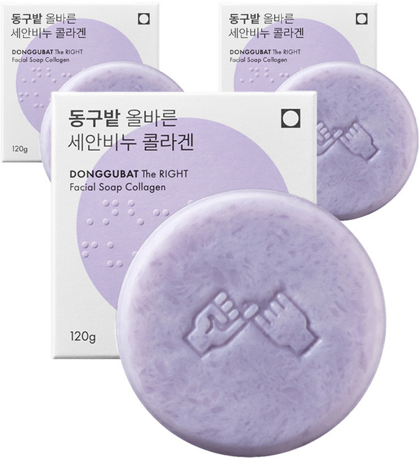 동구밭 올바른 콜라겐 세안비누, 120g, 3개