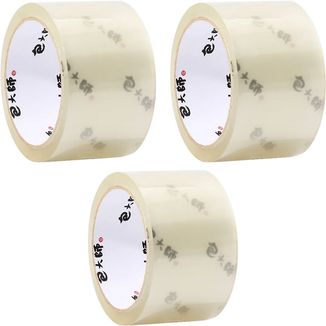 包大師 特黏高用量OPP封箱膠帶 3入 BOPP材質 高強度透明包裝 高透 韌性強 物流封箱可靠, 3捲