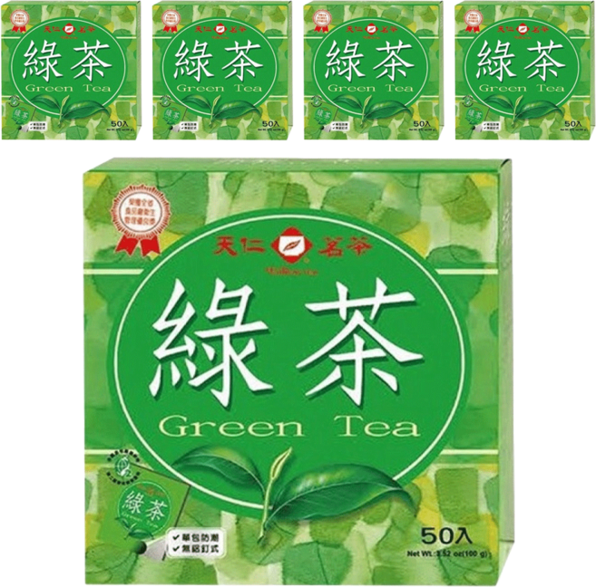 天仁茗茶 綠茶, 2g, 50包, 5盒