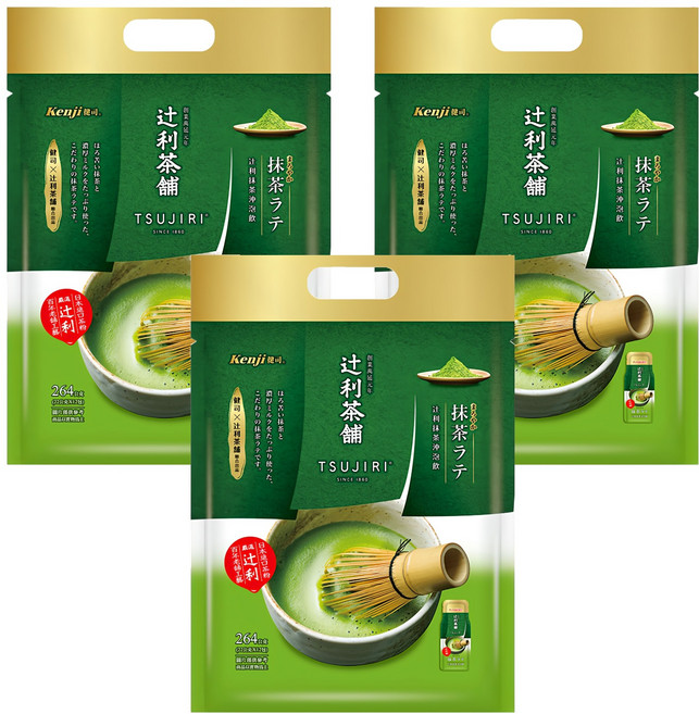 Kenji 健司 抹茶沖泡飲, 22g, 12包, 3袋