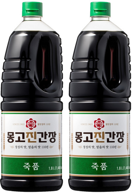 몽고진간장 죽품 진간장, 1.8L, 2개