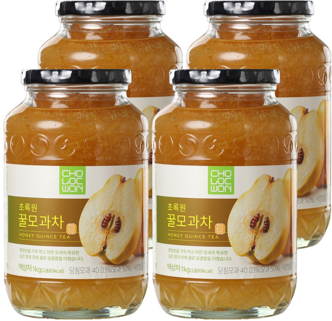 초록원 꿀모과차 액상차, 1kg, 4개
