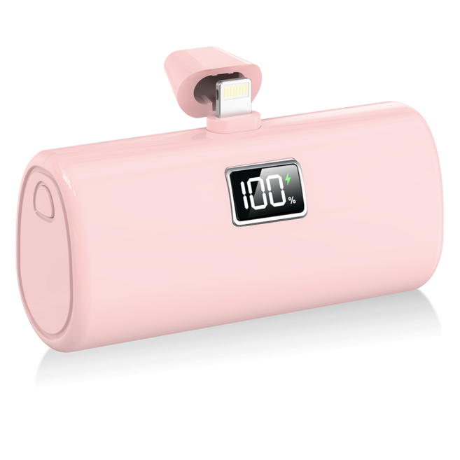 YINTO 도킹형 고속충전 PD 20w 일체형 휴대용 미니 보조배터리 8핀, XPB1, 핑크