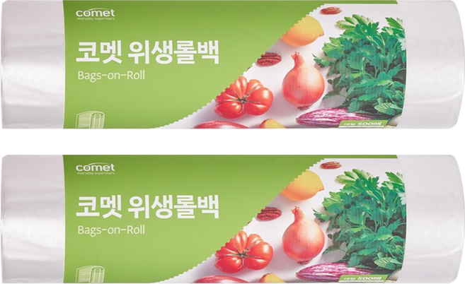 comet 捲筒型食物保鮮袋, L(30 x 40cm), 500張, 2個