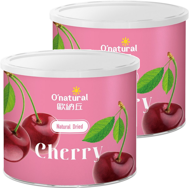 O'natural 歐納丘 純天然整顆櫻桃乾, 210g, 2罐