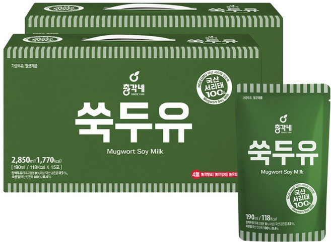 총각네 국산 서리태 쑥두유, 190ml, 30개