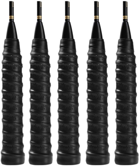 배드민턴라켓 쿠션 그립, 블랙, 5개