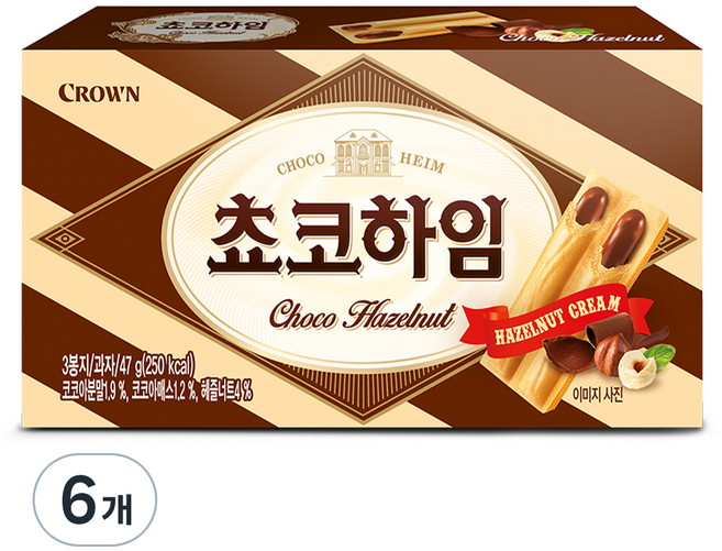 크라운 쵸코하임, 47g, 6개