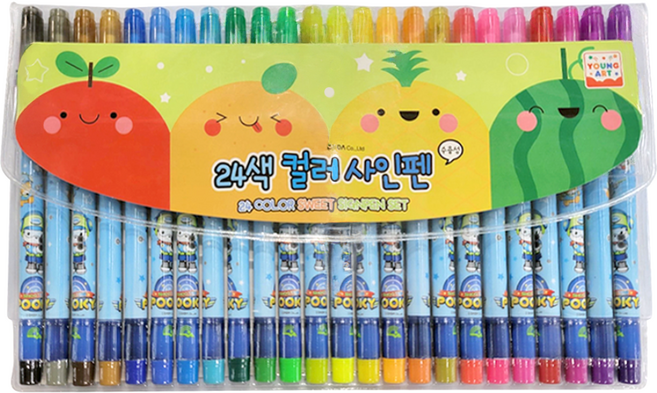 YOUNG ART 簽字筆 24色, 款式隨機, 1組