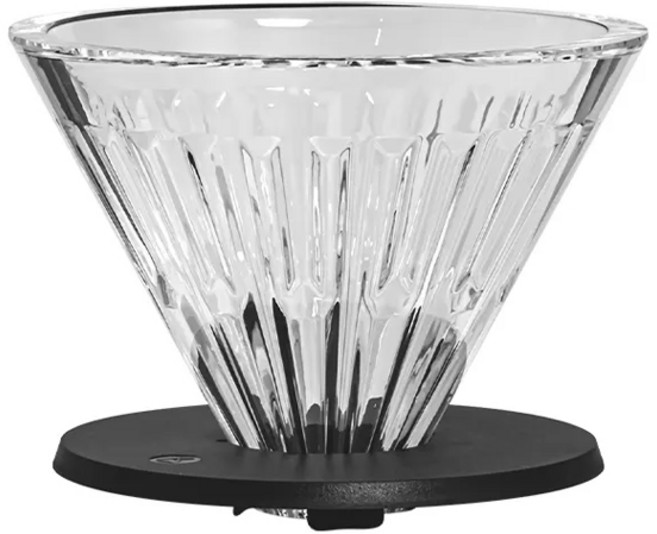 TIMEMORE 泰摩 高硼矽玻璃冰瞳濾杯 01 黑色, 1個, 玻璃濾杯 + 底座, 100ml