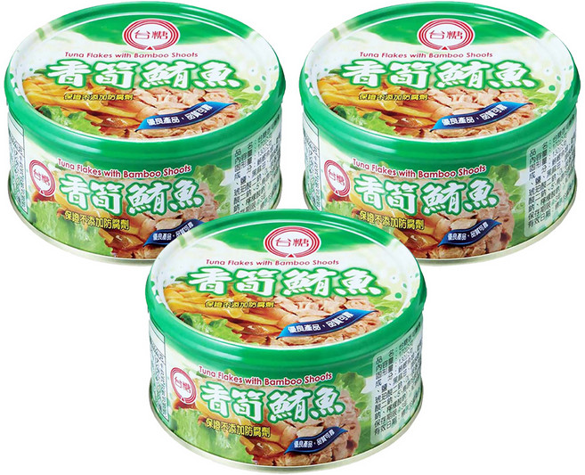 台糖 香筍鮪魚 罐頭, 170g, 3罐