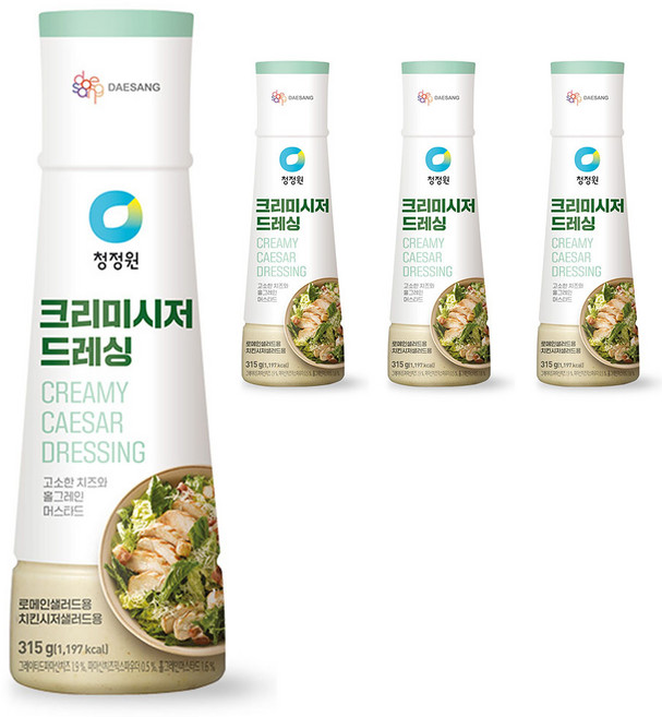 청정원 크리미시저 드레싱, 315g, 4개