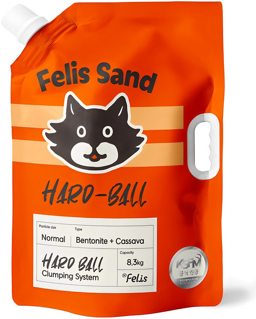 닥터펠리스 응고형 하드볼 대용량 고양이 모래, 8.3kg, 1개, 무향