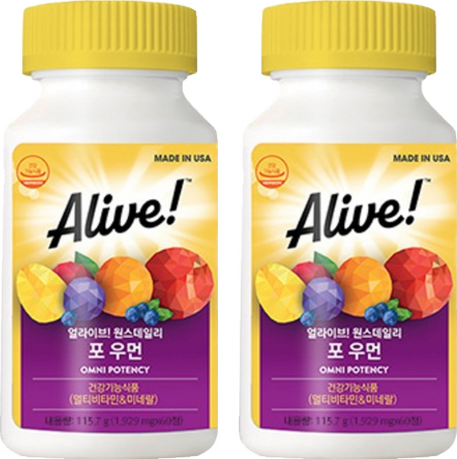 Alive 女性綜合維他命錠, 60顆, 2罐