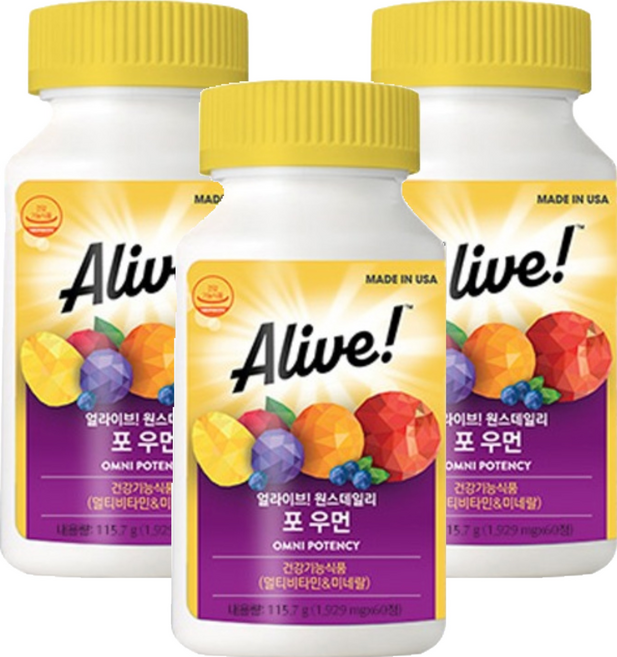 얼라이브 원스데일리 포 우먼 멀티 비타민, 60정, 3개