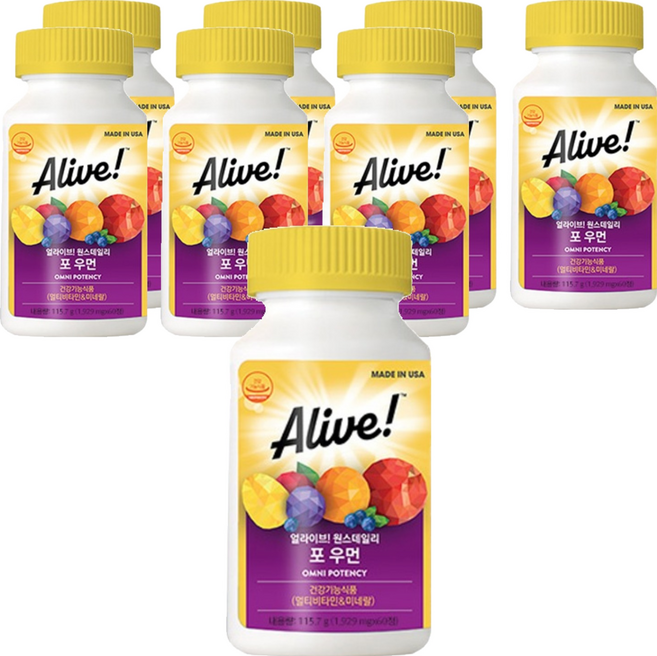 Alive 女性綜合維他命錠, 60錠, 8個