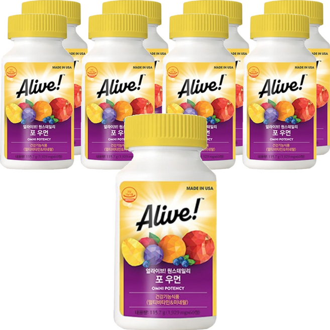 얼라이브 원스데일리 포 우먼 멀티 비타민, 60정, 9개